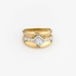 Gold wide ring with diamonds