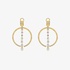 Gold round earrings with diamonds