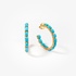 Silver semi precious gold plated hoops with turquoise paste
