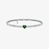 Chiara Ferragni silver tennis bracelet with green heart