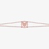 Pink gold heart bracelet with double chain