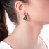 Pink gold DEMETRA  green earrings with diamonds