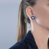 Diamond earrings with briollete sapphires