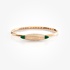 Pink gold bangle bracelet with malachite and diamonds