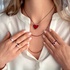 Red enamel heart necklace