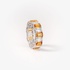 Orange sapphires and diamonds in a band