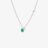 White gold drop shaped pendant with emerald