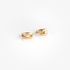 Small pink gold hoops with pear cut diamonds