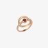 Beige enamel ring with ruby