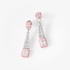 Long diamond earrings with pink enamel