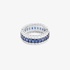 White gold sapphire band ring with diamonds