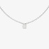 White gold tennis necklace with round diamond centre