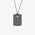 Men's titanium tag pendant with black diamonds