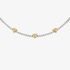 Tennis necklace with yellow diamond hearts
