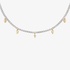 Fine tennis necklace with yellow marquise cut diamonds