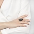 diamond ring with black rhodium details