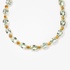 Gold necklace with prasiolite and citrine