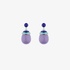 Mini drop shaped silver earrings with lilac enamel