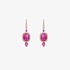 Pink gold ruby earrings with diamonds