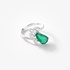 white gold emerald ring with diamonds