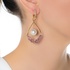 Pink sapphire and pearl earrings