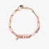 Pink gold chain bracelet with diamonds