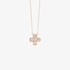 Tiny gold cross with rounded edges and baguette diamonds