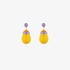 mini drop shaped silver earrings with yellow enamel
