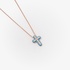 Tiny pink gold cross with diamonds and turquoise