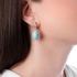 Art deco teardrop earrings with turquoise, diamonds and sapphires