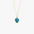 Small gold turtle necklace with turquoise