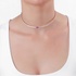 Pink gold chocker with a pink sapphire and diamonds