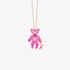 Pink mama bear pendant with fuschia enamel