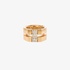 Geometric diamond pink gold ring