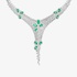 Gorgeous diamond necklace with emeralds
