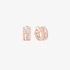 small pink gold hoops with diamonds