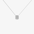 White gold invisible setting square pendant