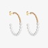 Half and half gold hoops with pearls