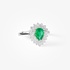 Classic emerald rosette ring pear shape