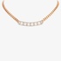 Pink gold chain necklace with diamond identity