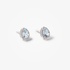 White gold pear cut aquamarine studs with diamonds