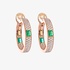 Diamond and emerald pave hoops