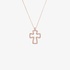 Pink gold outline cross with diamonds