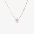 Pink gold flower pendant with diamonds