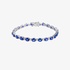 White gold sapphire tennis bracelet with diamonds