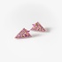 Titanium triangle stud earrings with semi precious stone