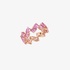 Pink gold band ring with pink sapphires pear cut
