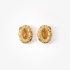 Fashionable gold plated earrings with semi precious stones