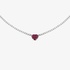 Tennis diamond necklace with a ruby heart
