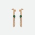 Long diamond earrings with pear emerald